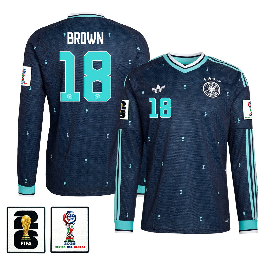 Nathaniel Brown 18 Germany National Team 2026 Away Long Sleeve Jersey - Navy