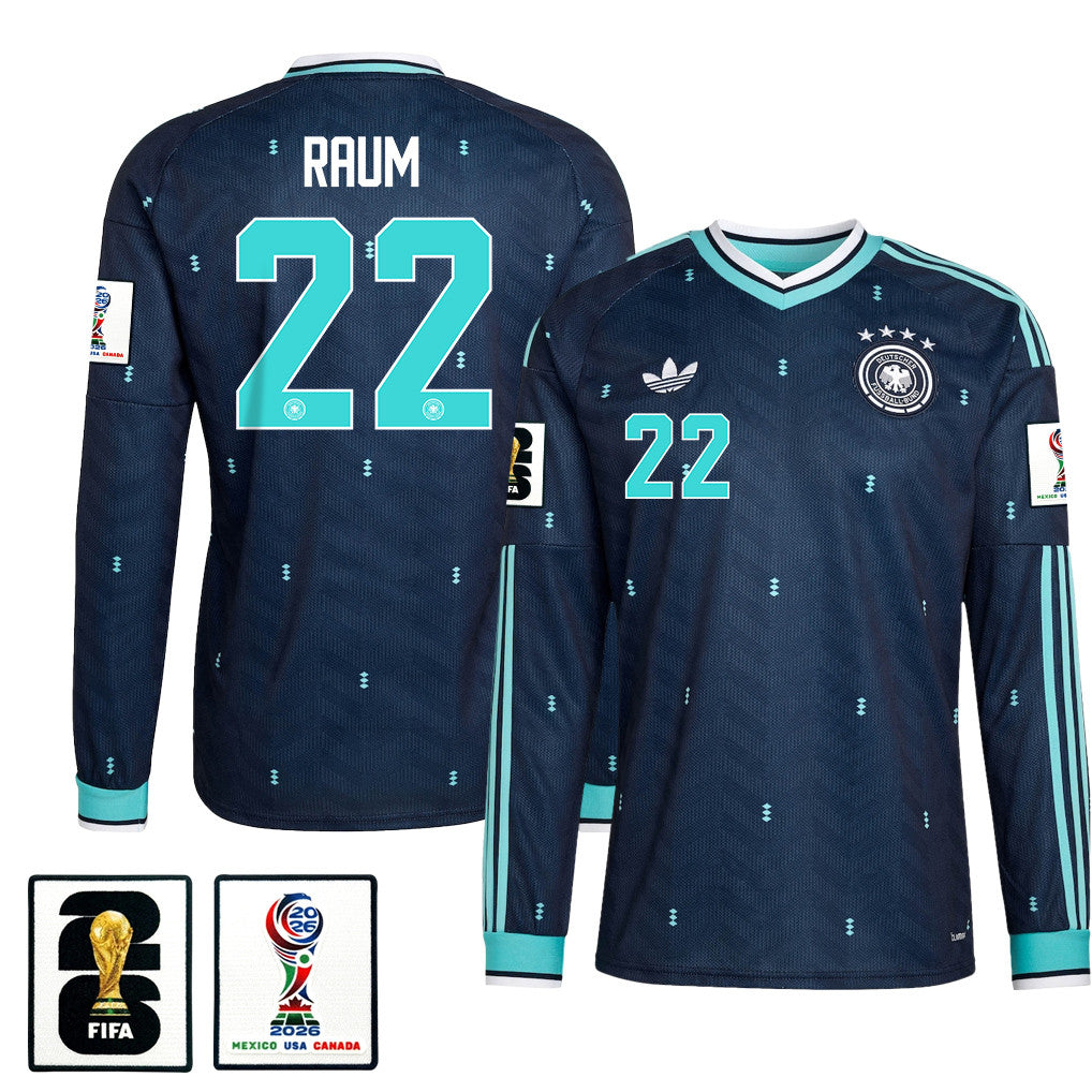 David Raum 22 Germany National Team 2026 Away Long Sleeve Jersey - Navy
