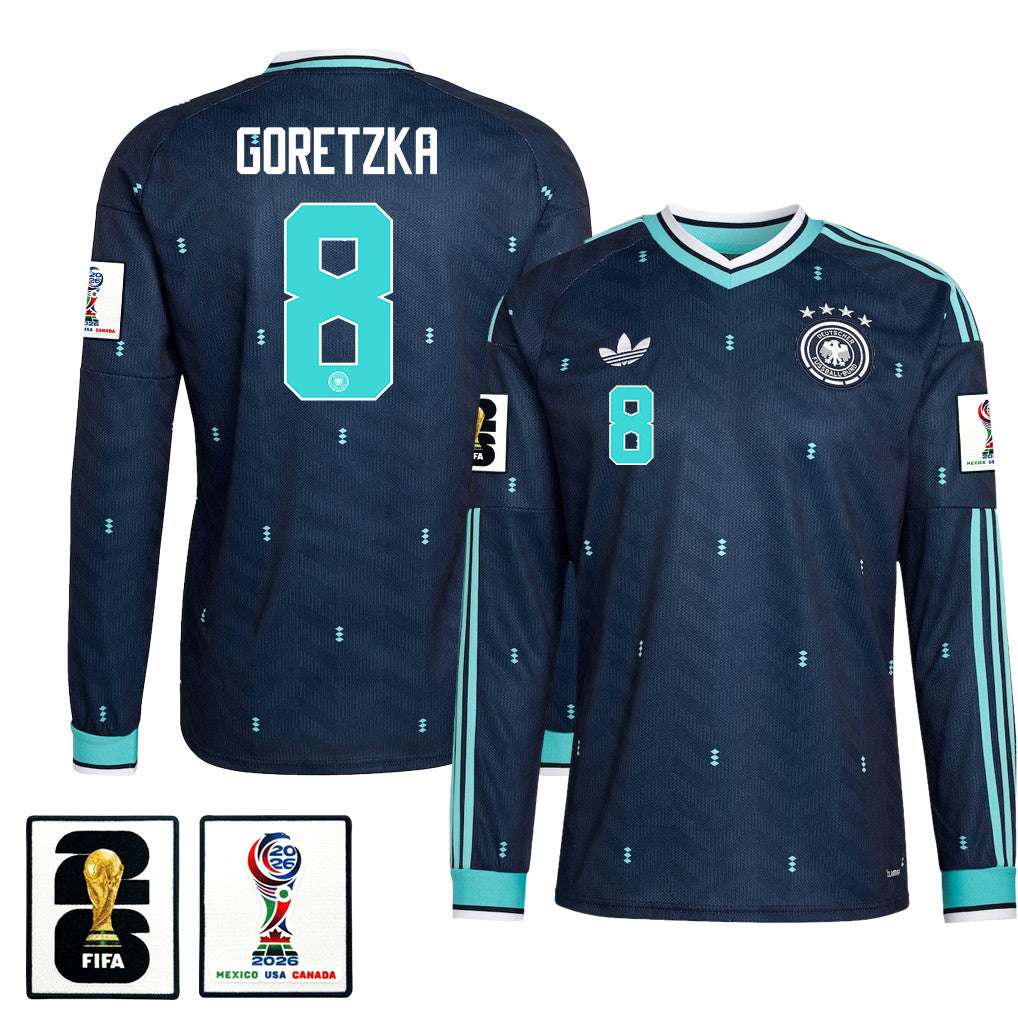 Leon Goretzka 8 Germany National Team 2026 Away Long Sleeve Jersey - Navy