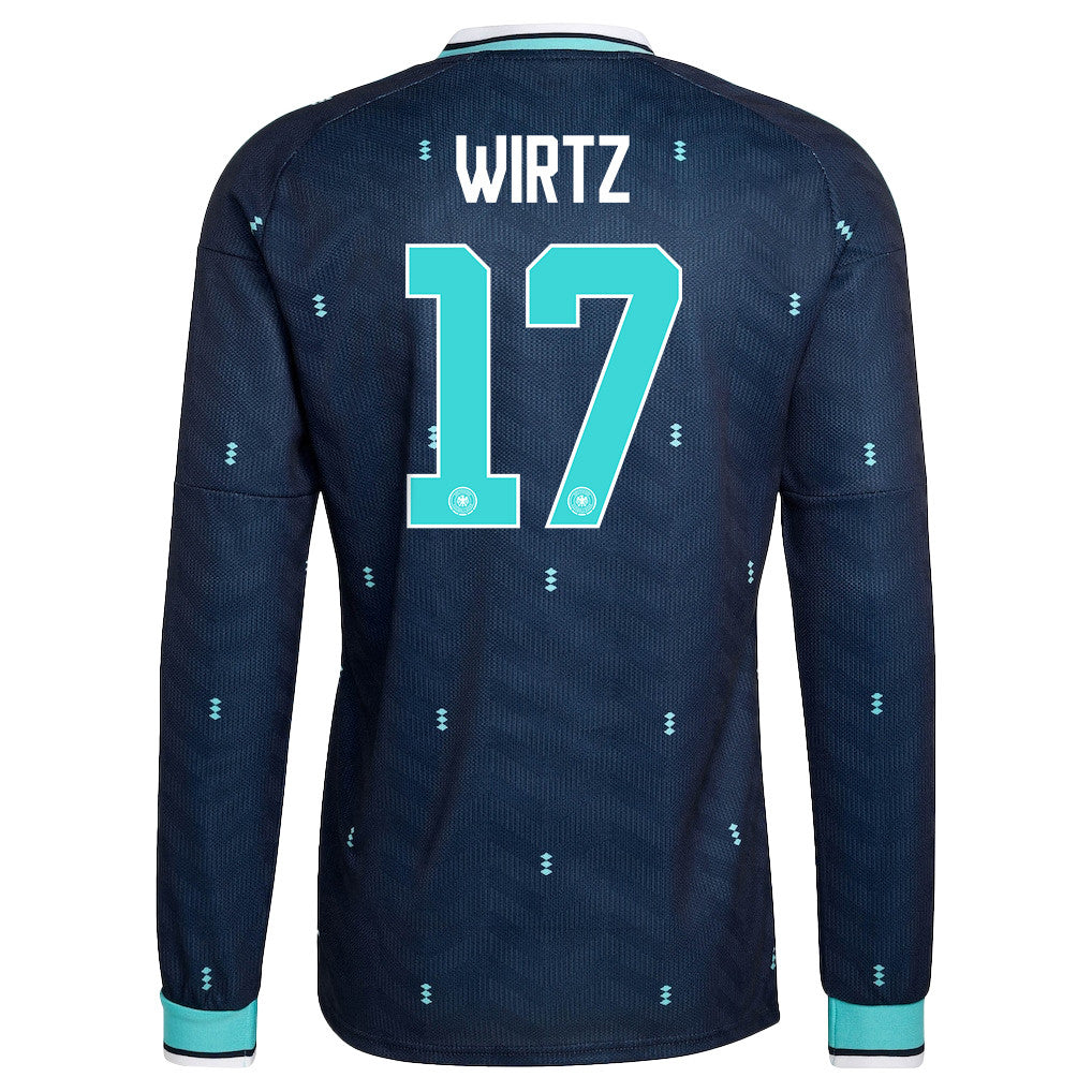Florian Wirtz 17 Germany National Team 2026 Away Long Sleeve Jersey - Navy