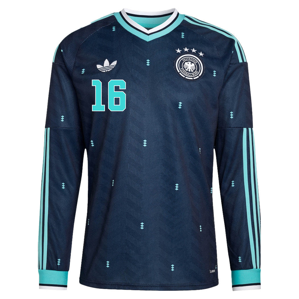 Kevin Schade 16 Germany National Team 2026 Away Long Sleeve Jersey - Navy