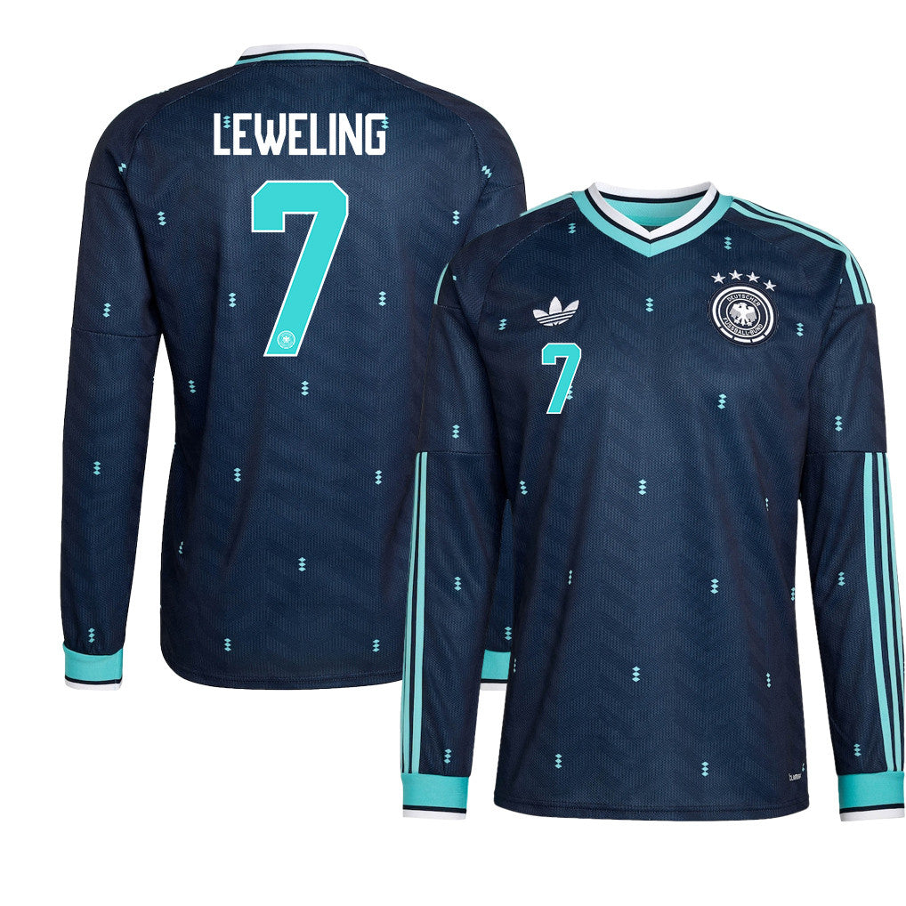 Jamie Leweling 7 Germany National Team 2026 Away Long Sleeve Jersey - Navy