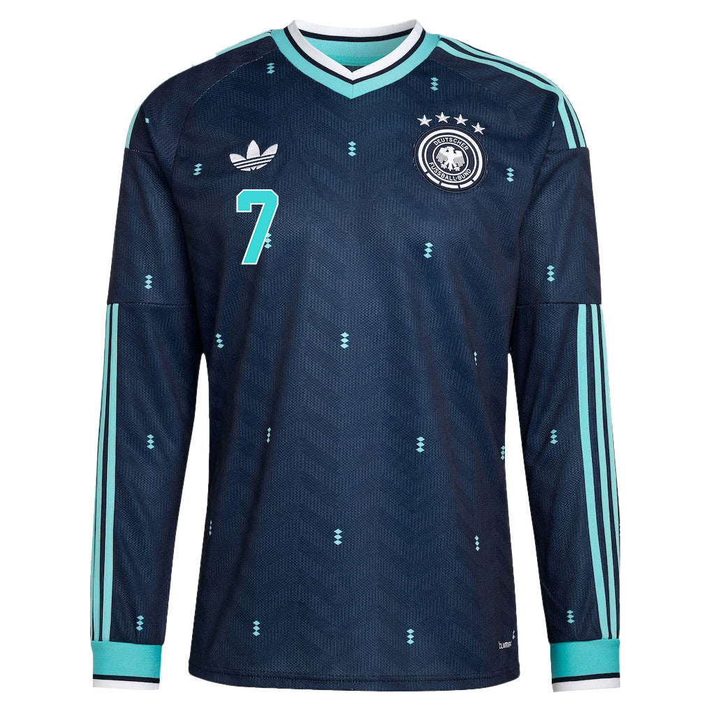 Jamie Leweling 7 Germany National Team 2026 Away Long Sleeve Jersey - Navy