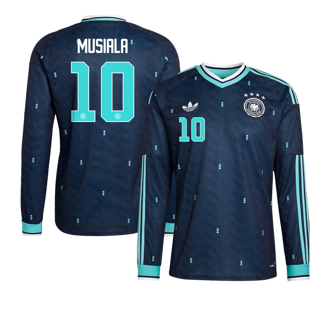 Jamal Musiala 10 Germany National Team 2026 Away Long Sleeve Jersey - Navy