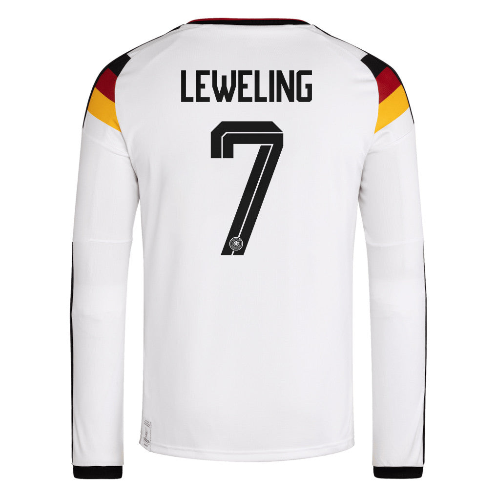 Jamie Leweling 7 Germany National Team 2026 Home Long Sleeve Jersey - White