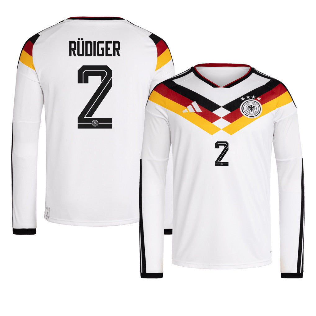 Antonio Rüdiger 2 Germany National Team 2026 Home Long Sleeve Jersey - White