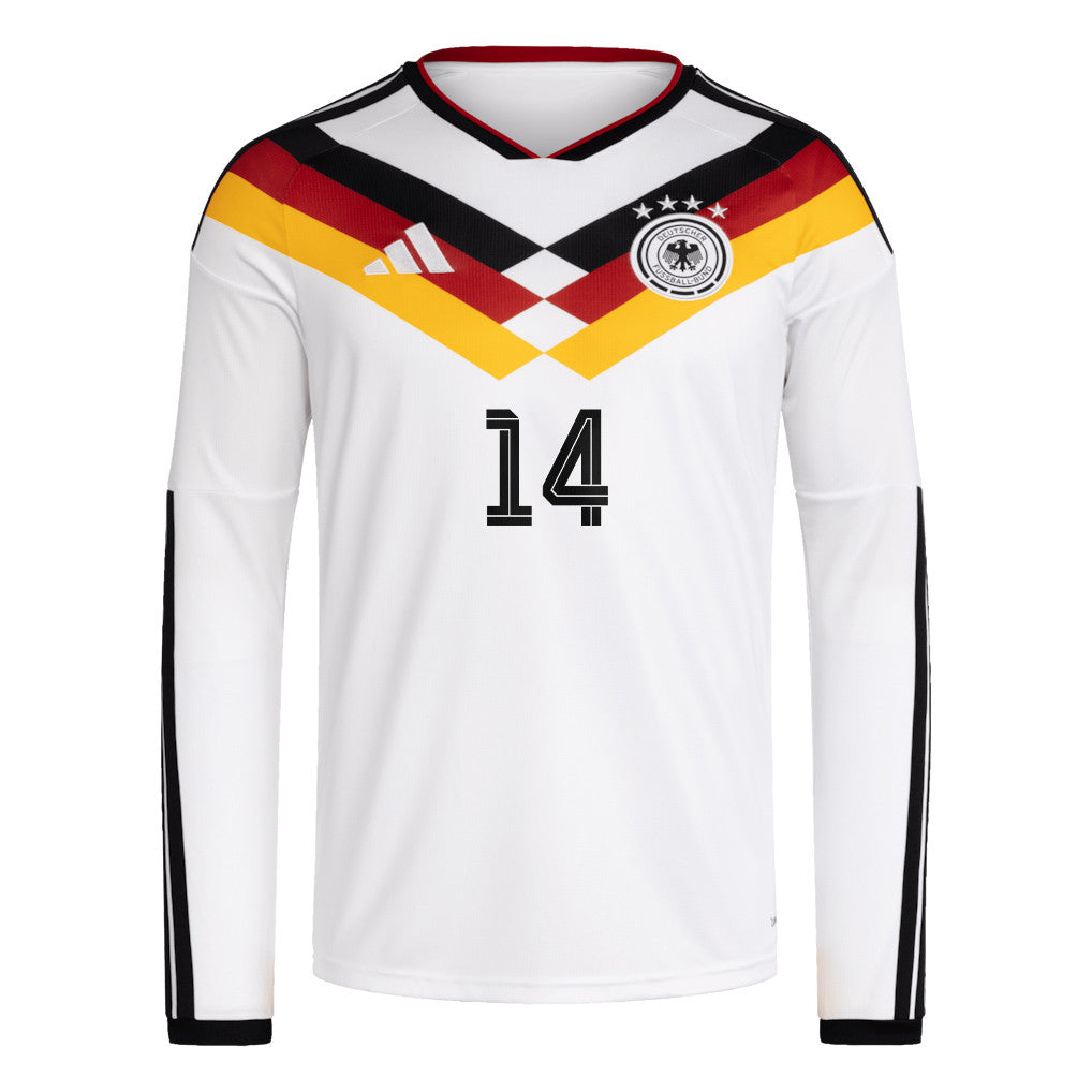 Karim Adeyemi 14 Germany National Team 2026 Home Long Sleeve Jersey - White