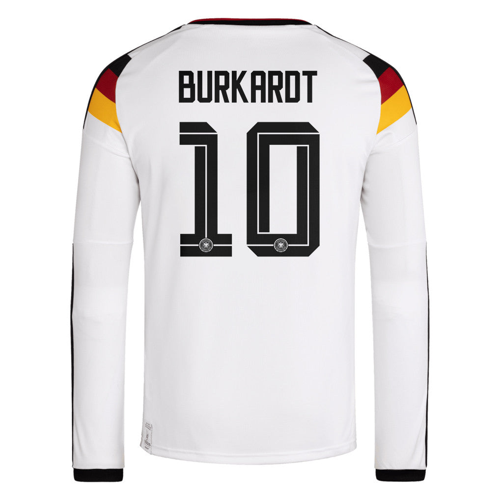 Jonathan Burkardt 10 Germany National Team 2026 Home Long Sleeve Jersey - White