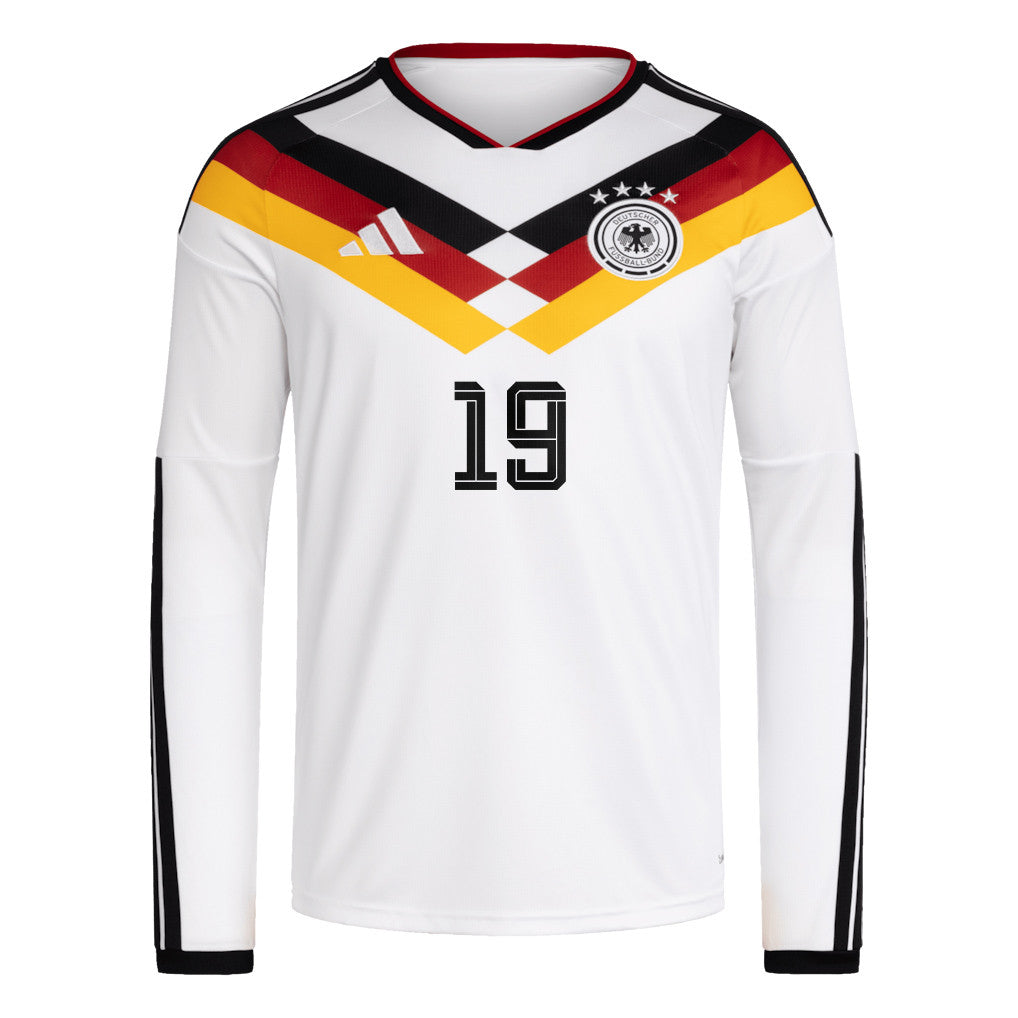 Leroy Sané 19 Germany National Team 2026 Home Long Sleeve Jersey - White
