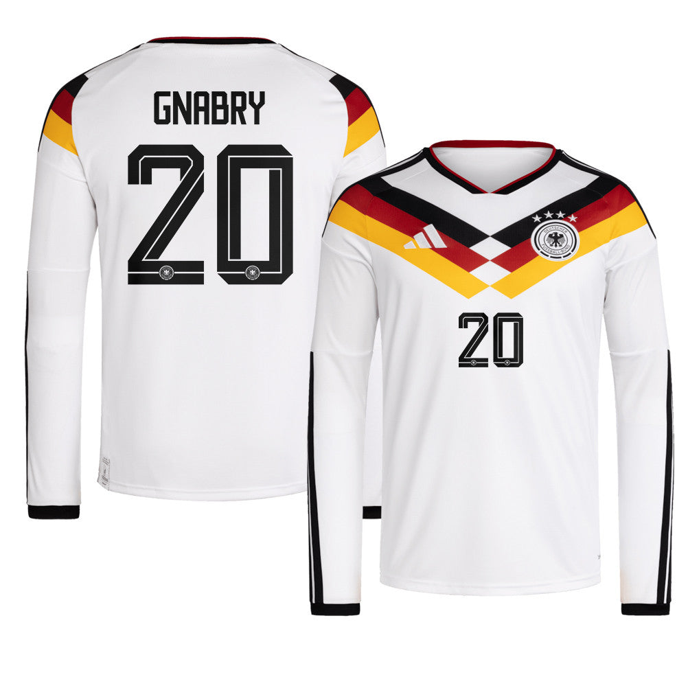 Serge Gnabry 20 Germany National Team 2026 Home Long Sleeve Jersey - White