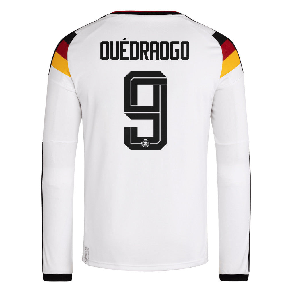 Assan Ouédraogo 9 Germany National Team 2026 Home Long Sleeve Jersey - White