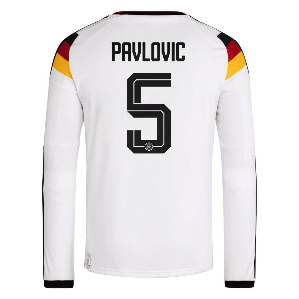 Aleksandar Pavlovic 5 Germany National Team 2026 Home Long Sleeve Jersey - White
