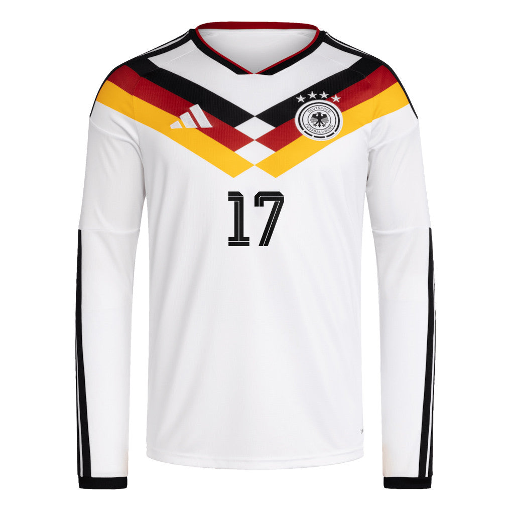 Florian Wirtz 17 Germany National Team 2026 Home Long Sleeve Jersey - White