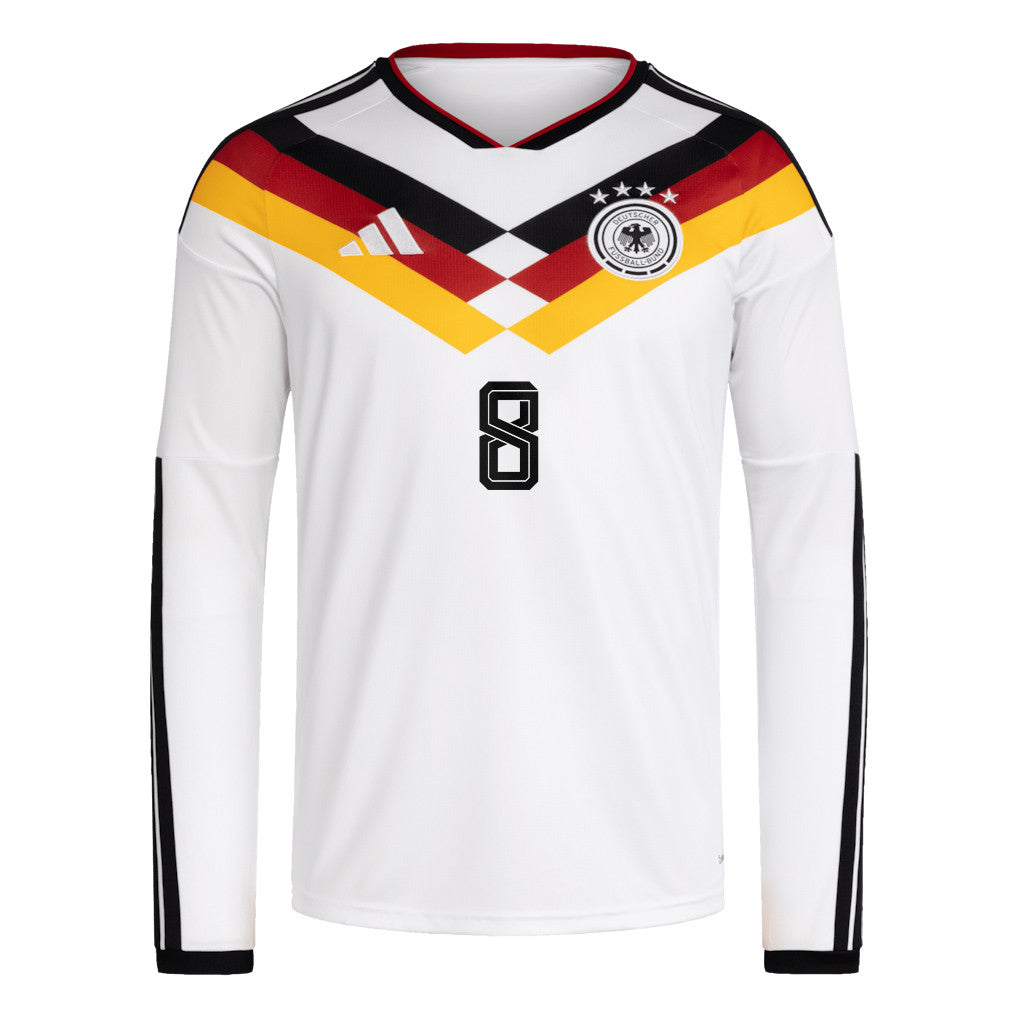 Joshua Kimmich 6 Germany National Team 2026 Home Long Sleeve Jersey - White
