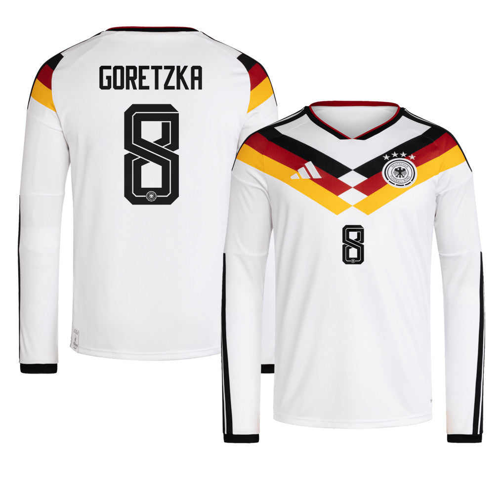 Leon Goretzka 8 Germany National Team 2026 Home Long Sleeve Jersey - White