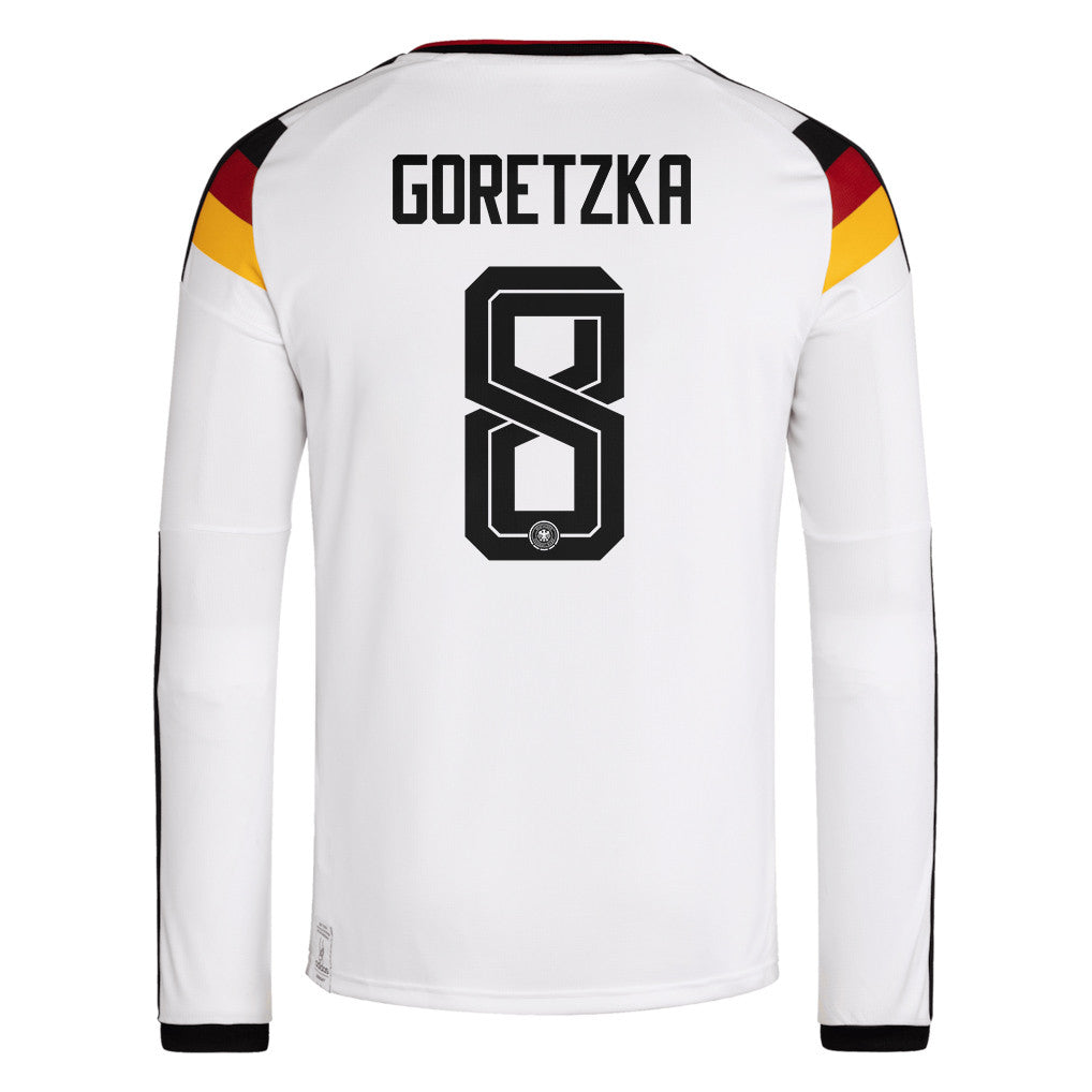 Leon Goretzka 8 Germany National Team 2026 Home Long Sleeve Jersey - White