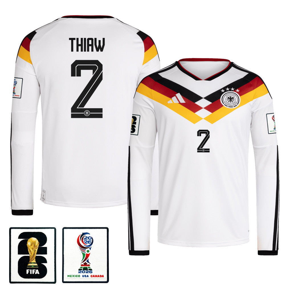 Malick Thiaw 2 Germany National Team 2026 Home Long Sleeve Jersey - White