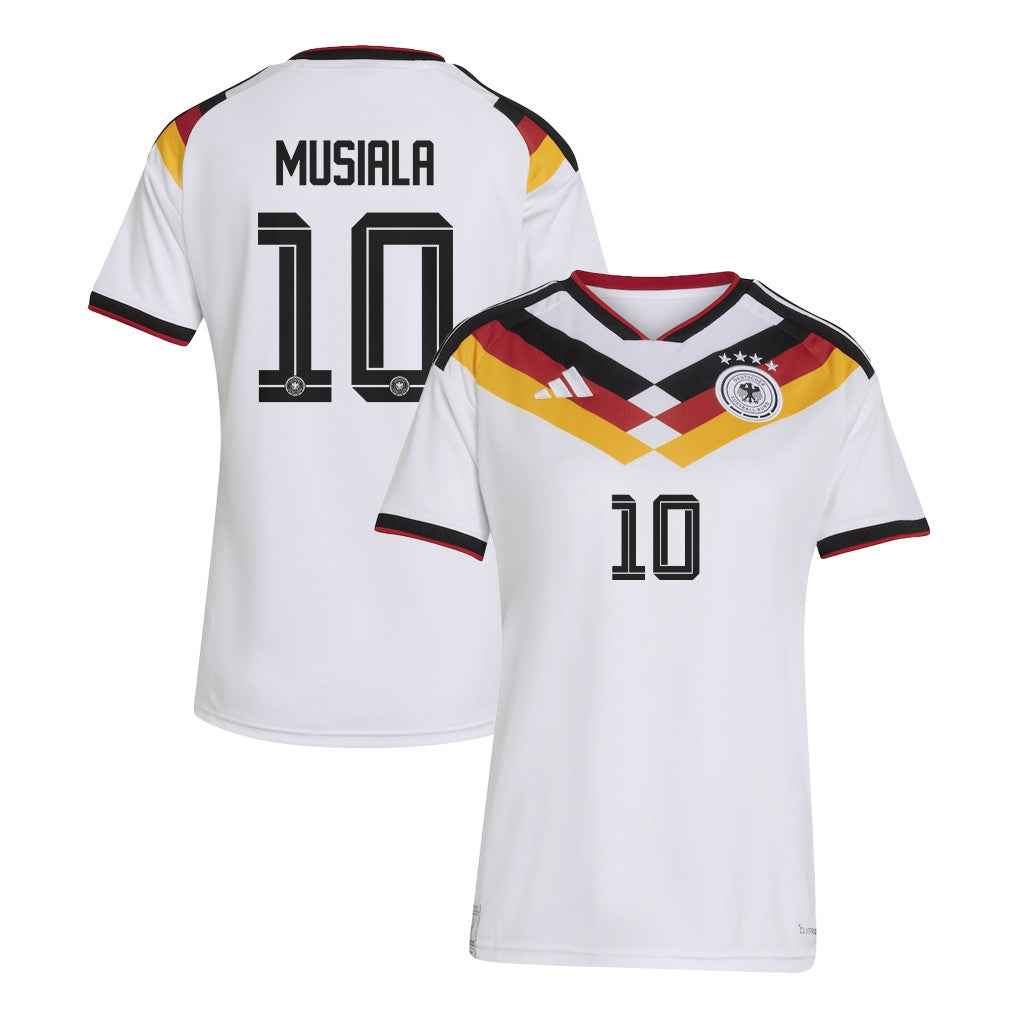 Jamal Musiala 10 Women's Germany National Team 2026 Home Jersey - White