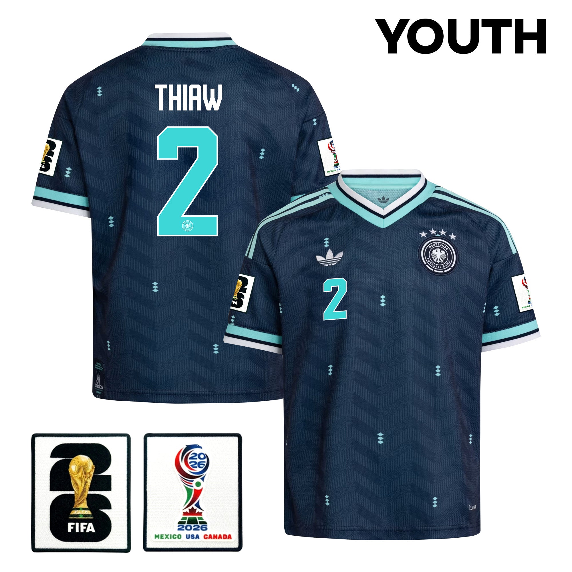 Malick Thiaw 2 Youth Germany National Team 2026 Away Jersey - Navy