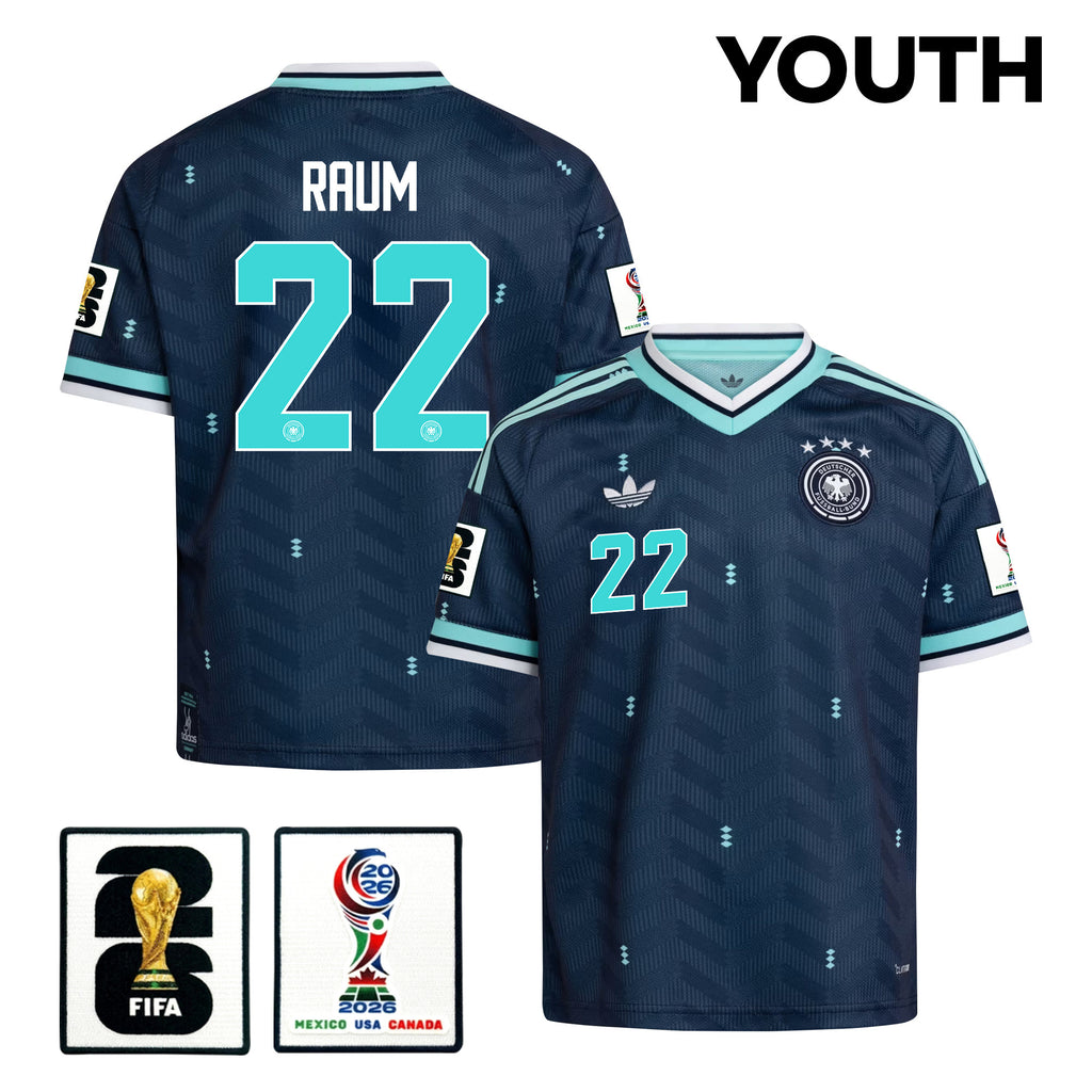 David Raum 22 Youth Germany National Team 2026 Away Jersey - Navy