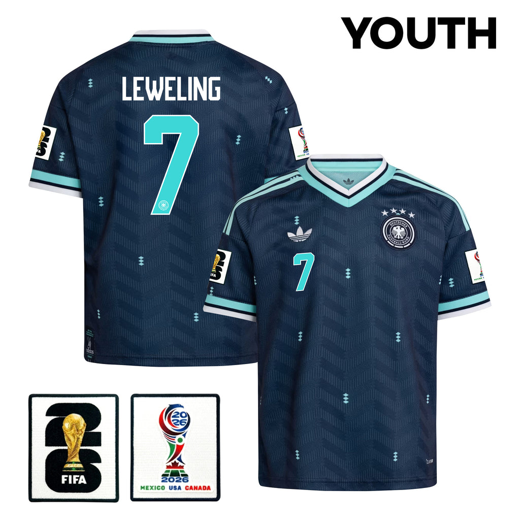 Jamie Leweling 7 Youth Germany National Team 2026 Away Jersey - Navy