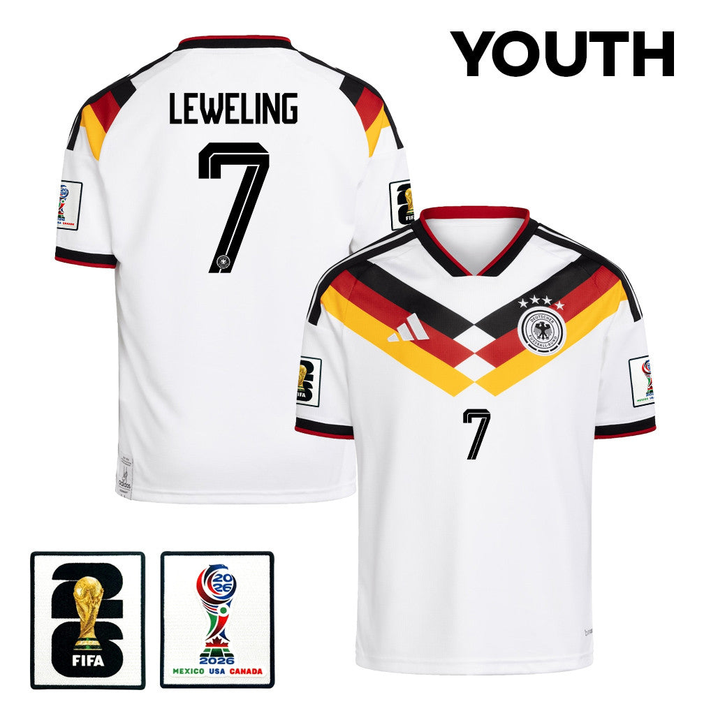 Jamie Leweling 7 Youth Germany National Team 2026 Home Jersey - White