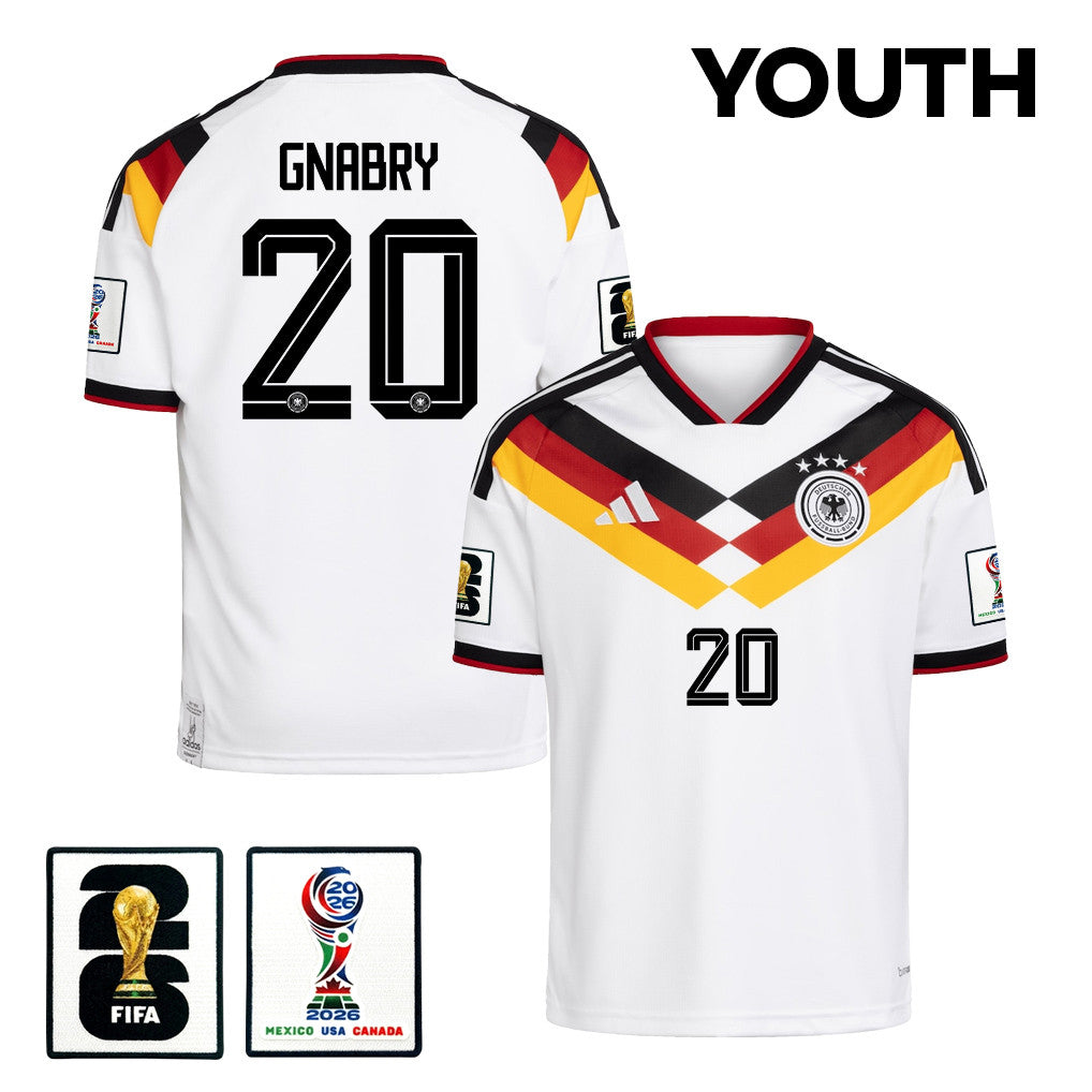 Serge Gnabry 20 Youth Germany National Team 2026 Home Jersey - White