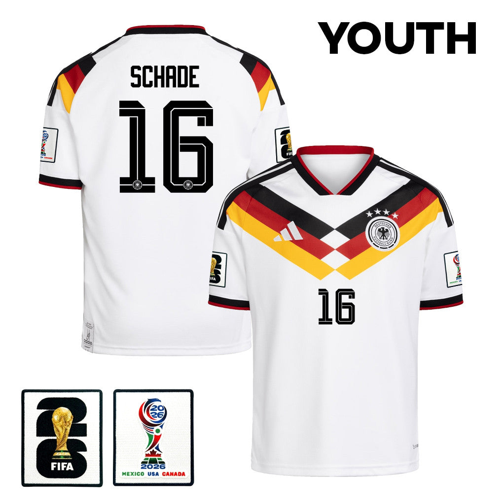 Kevin Schade 16 Youth Germany National Team 2026 Home Jersey - White