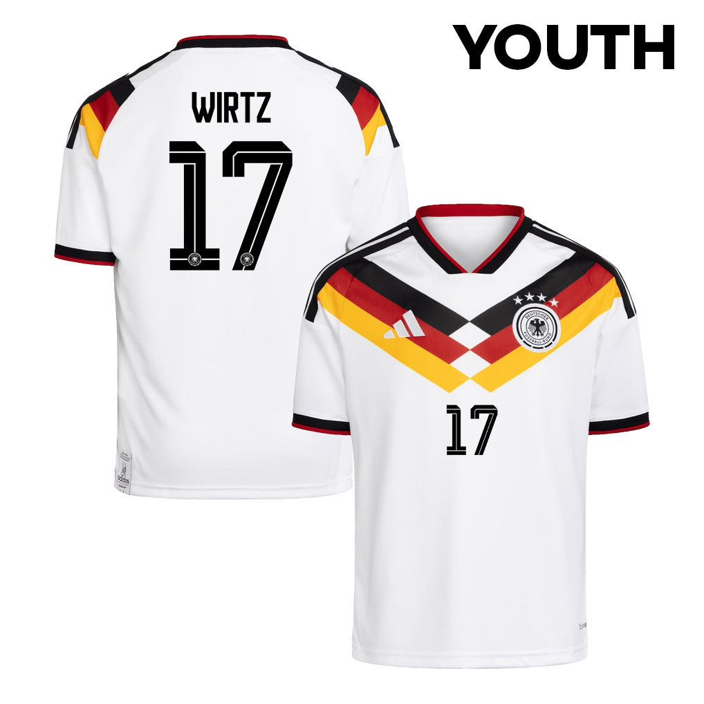 Florian Wirtz 17 Youth Germany National Team 2026 Home Jersey - White