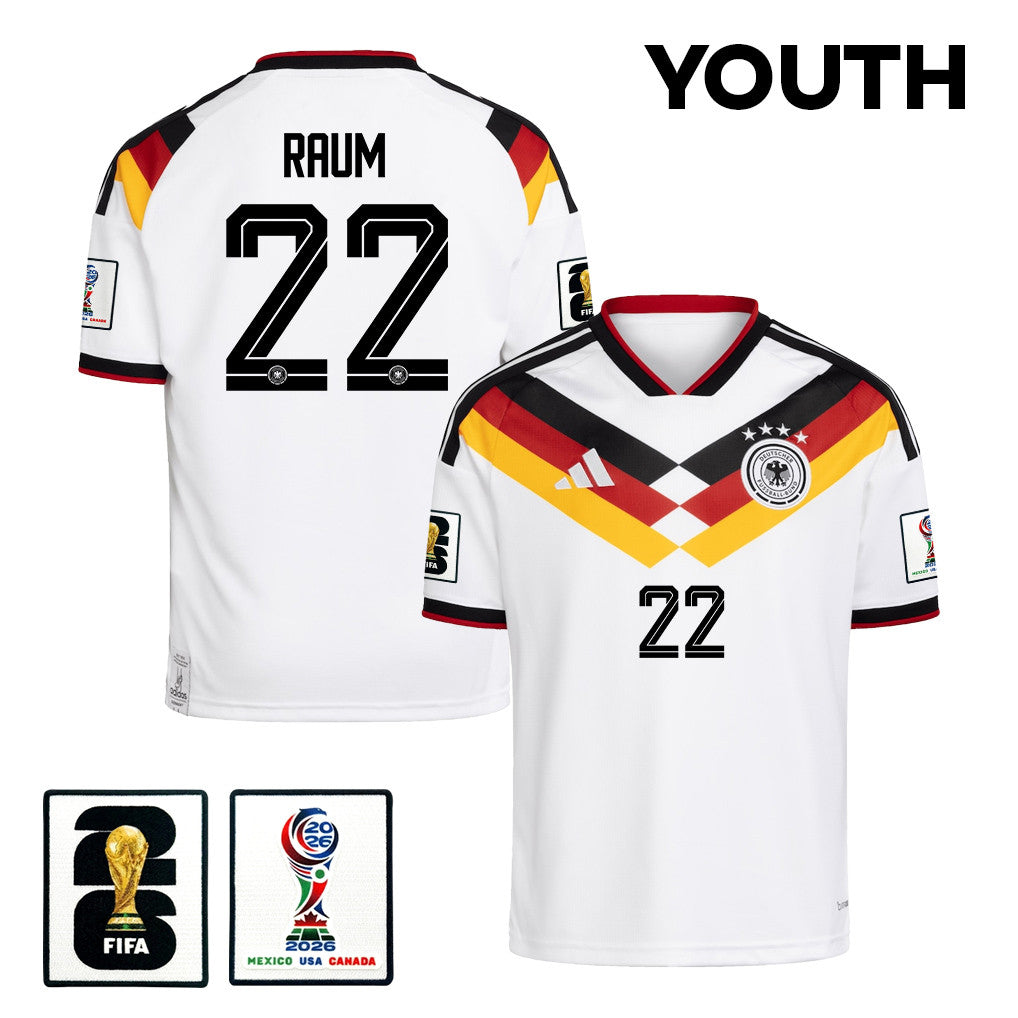 David Raum 22 Youth Germany National Team 2026 Home Jersey - White