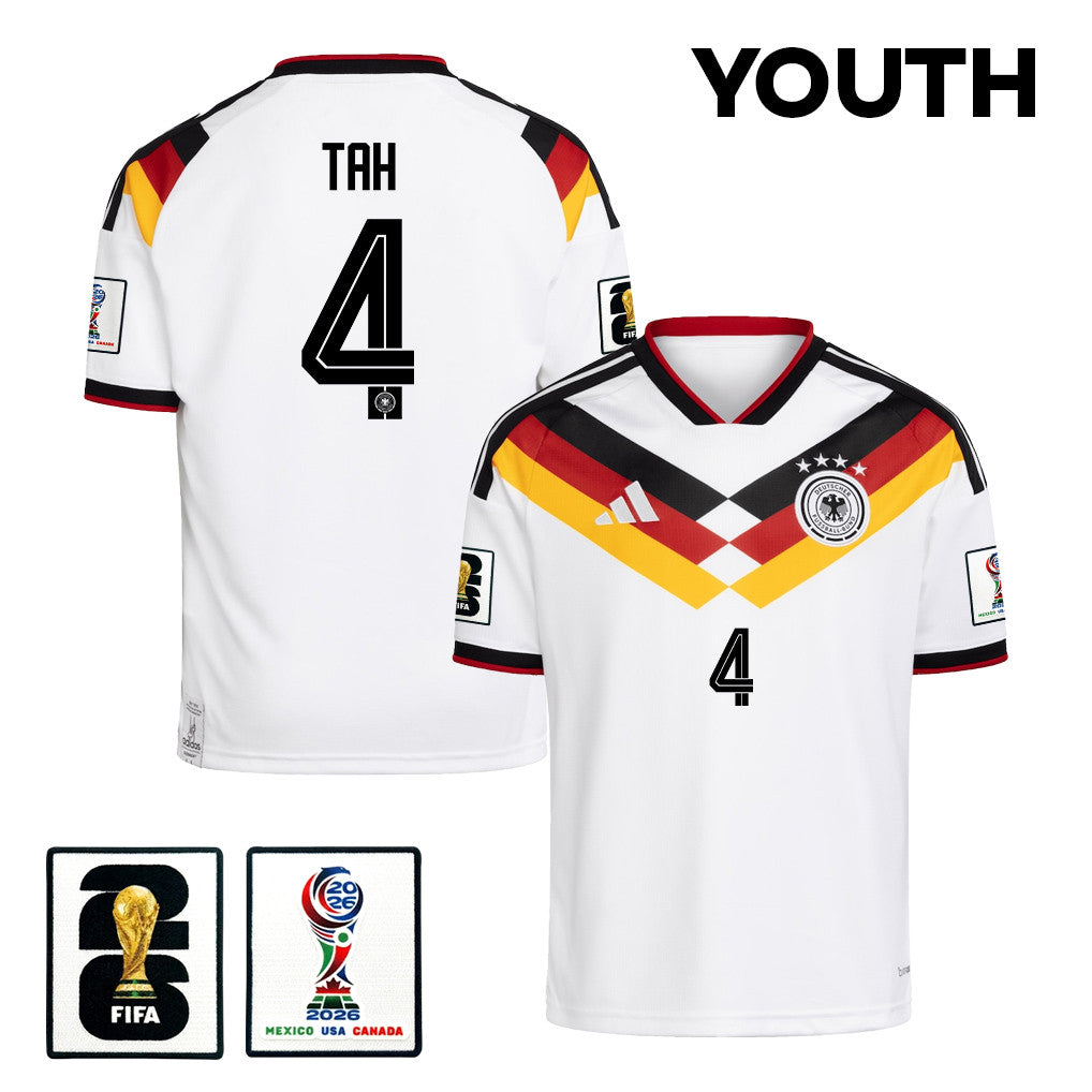 Jonathan Tah 4 Youth Germany National Team 2026 Home Jersey - White