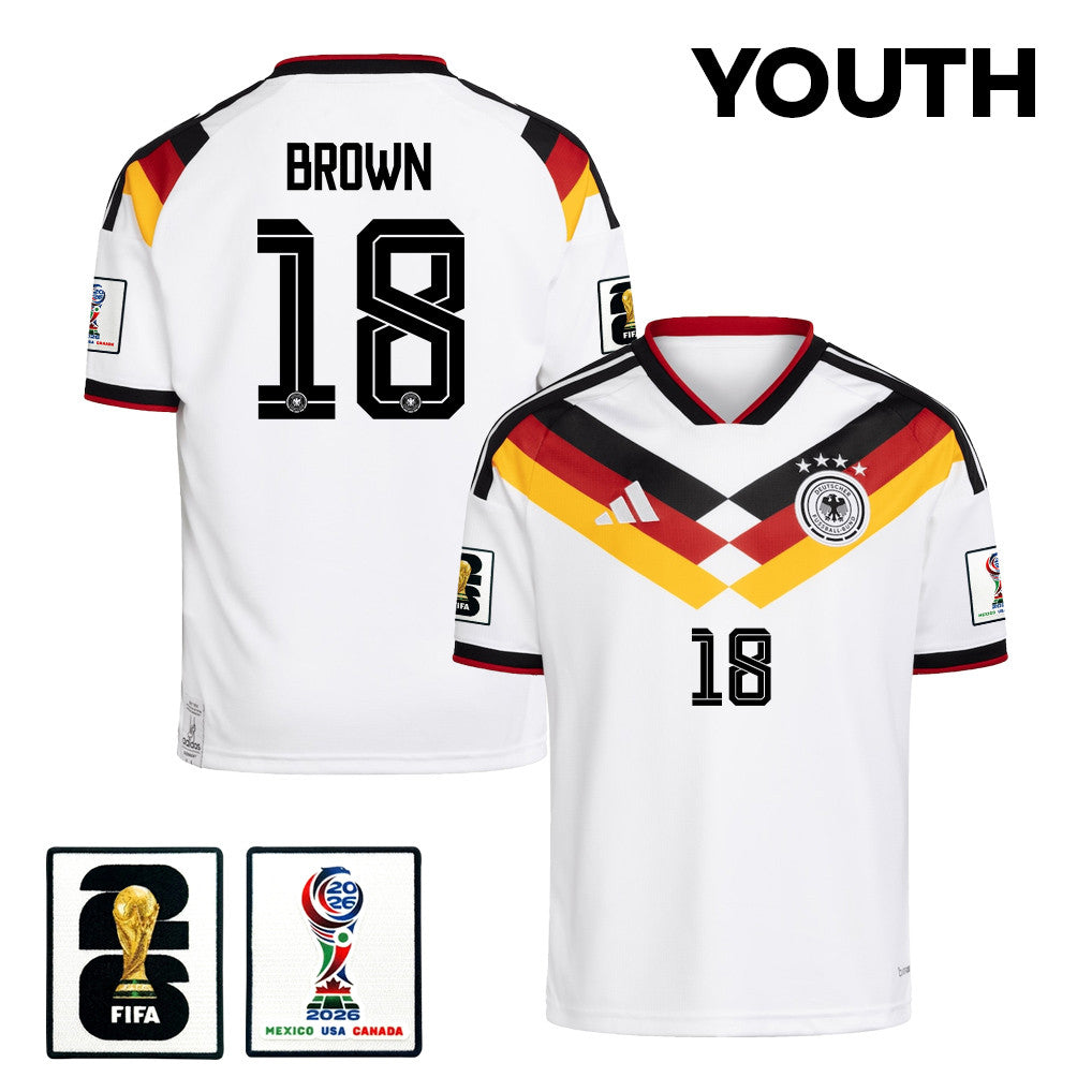 Nathaniel Brown 18 Youth Germany National Team 2026 Home Jersey - White