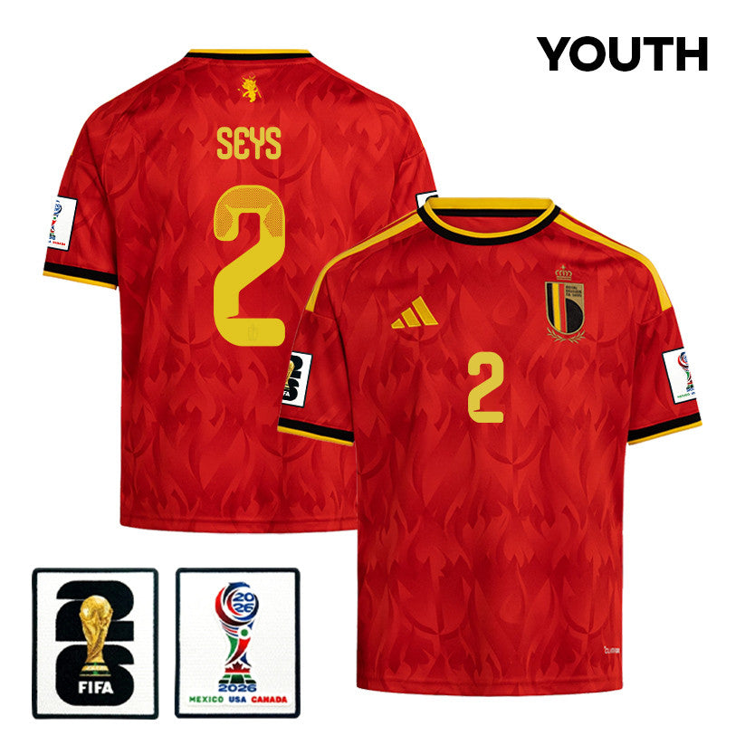 Joaquin Seys 2 Youth Belgium National Team 2026 Home Jersey - Red