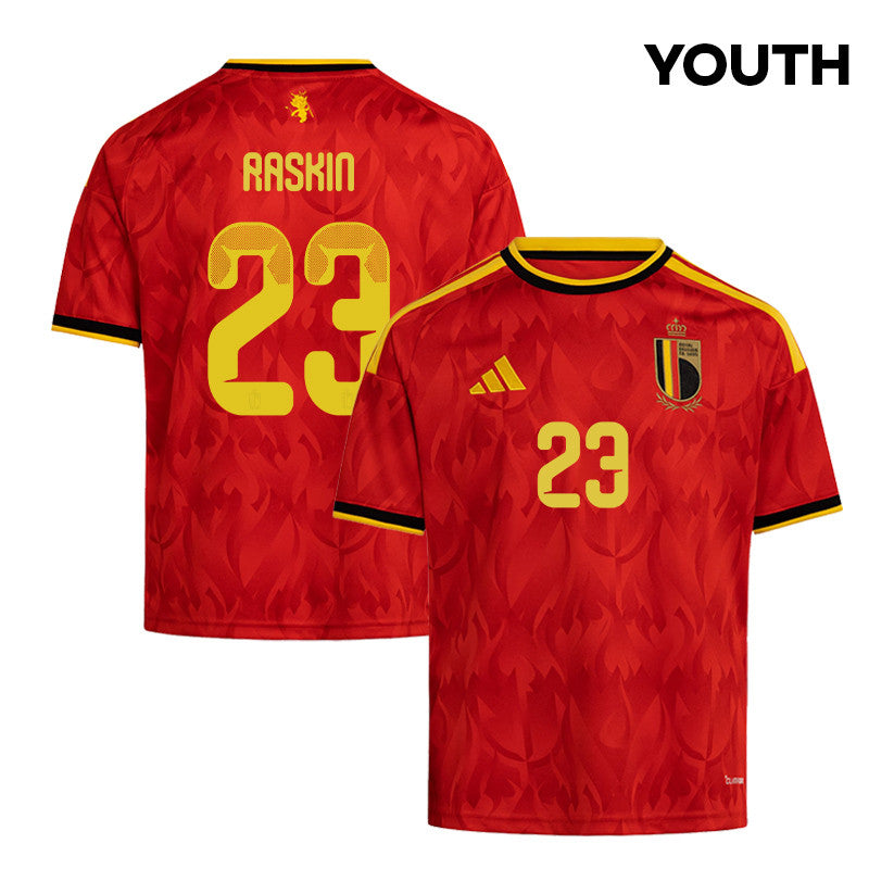 Nicolas Raskin 23 Youth Belgium National Team 2026 Home Jersey - Red