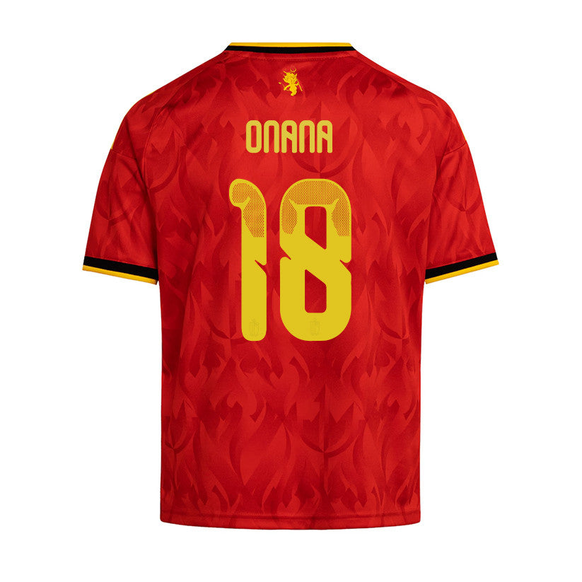 Amadou Onana 18 Youth Belgium National Team 2026 Home Jersey - Red