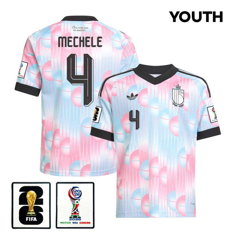 Brandon Mechele 4 Youth Belgium National Team 2026 Away Jersey - Light Blue