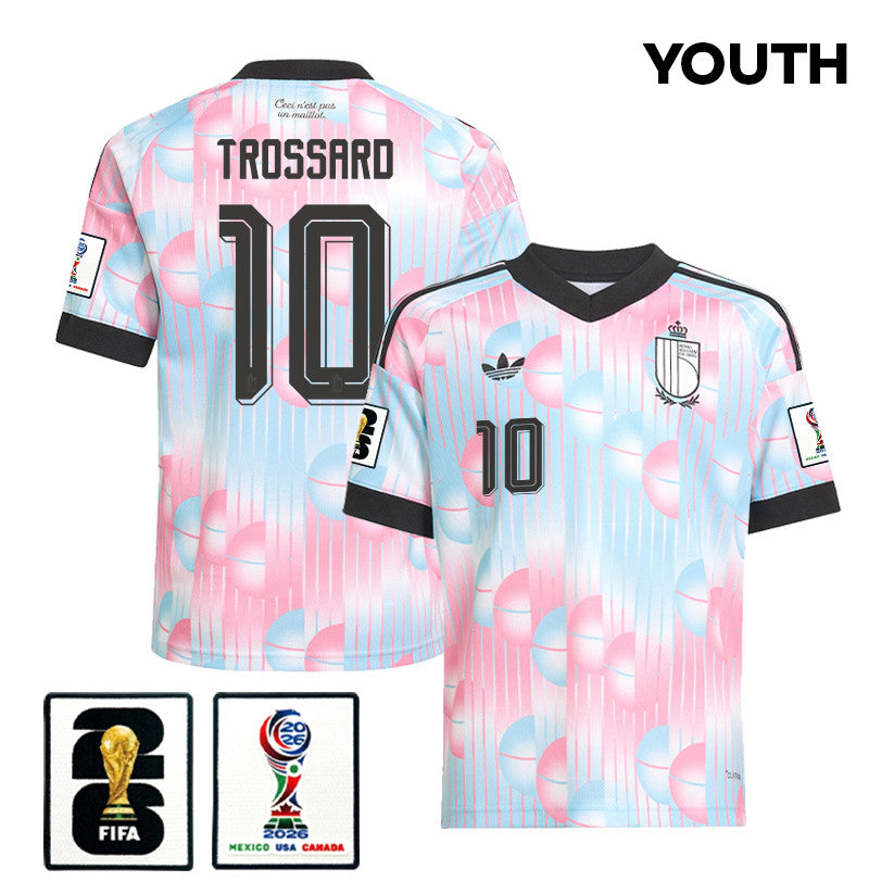 Leandro Trossard 10 Youth Belgium National Team 2026 Away Jersey - Light Blue
