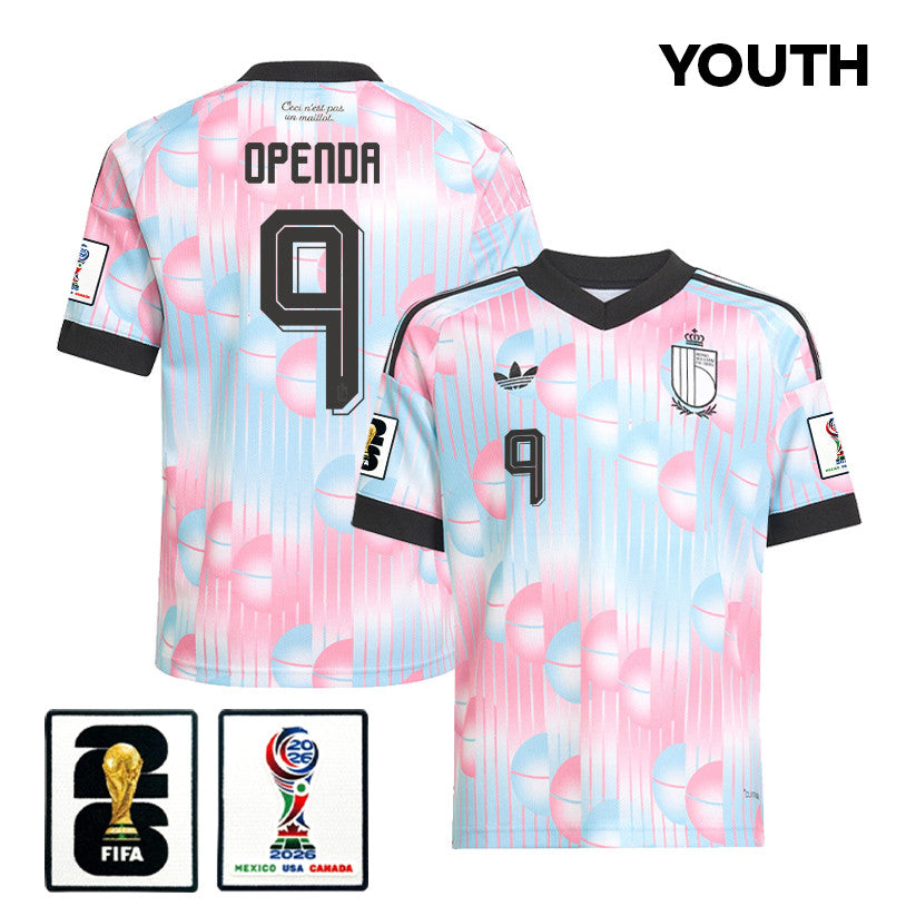Loïs Openda 9 Youth Belgium National Team 2026 Away Jersey - Light Blue