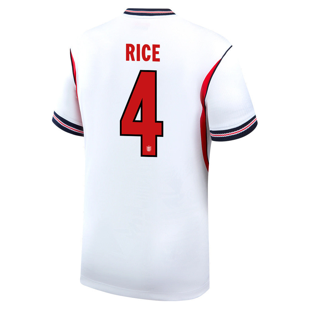 Declan Rice 4 England National Team 2026 Home Jersey - White, Men