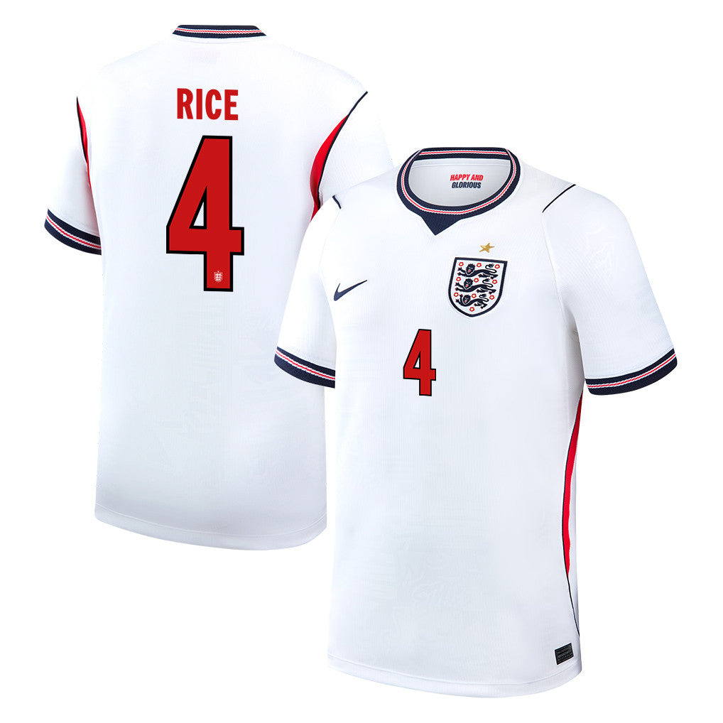 Declan Rice 4 England National Team 2026 Home Jersey - White, Men