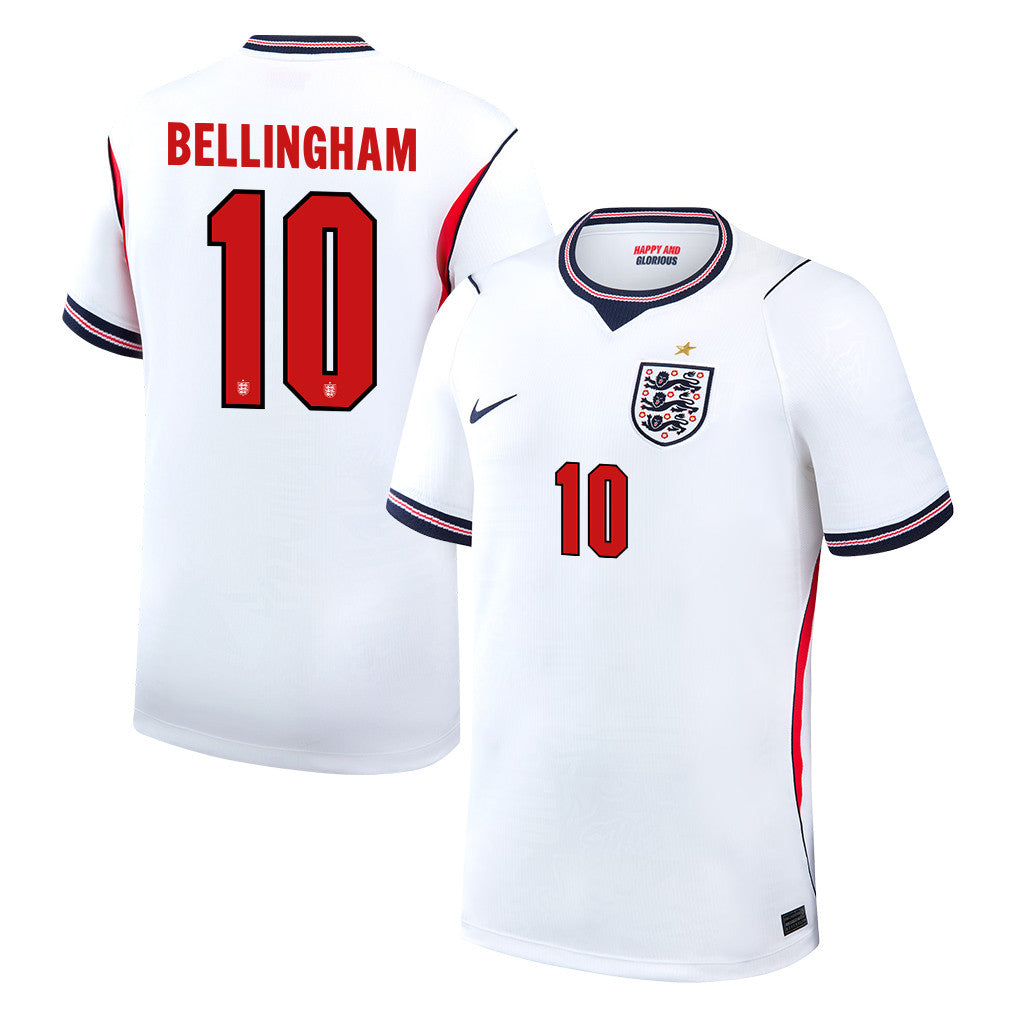 Jude Bellingham 10 England National Team 2026 Home Jersey - White, Men