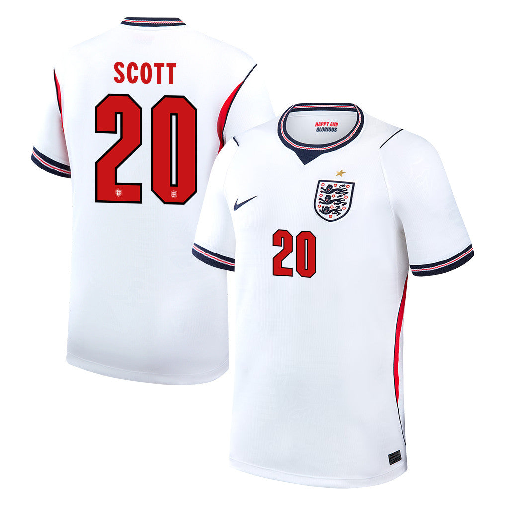 Alex Scott 20 England National Team 2026 Home Jersey - White, Men
