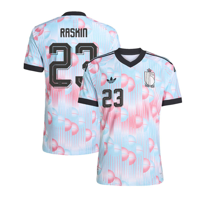 Nicolas Raskin 23 Belgium National Team 2026 Away Jersey - Light Blue, Men