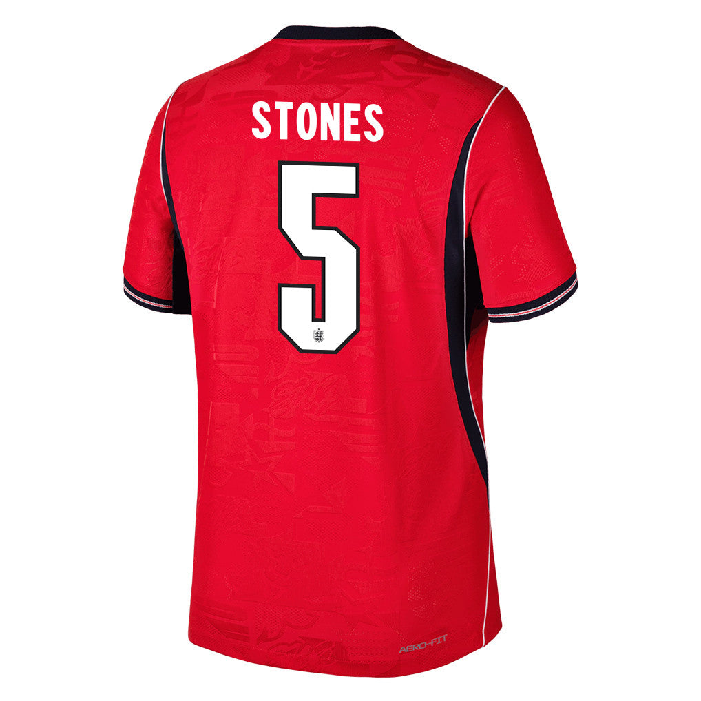 John Stones 5 England National Team 2026 Away Jersey - Red, Men