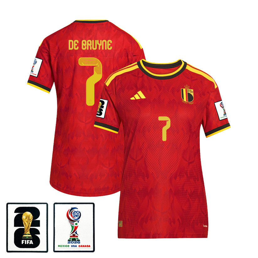 Kevin De Bruyne 7 Women's Belgium National Team 2026 Home Jersey - Red