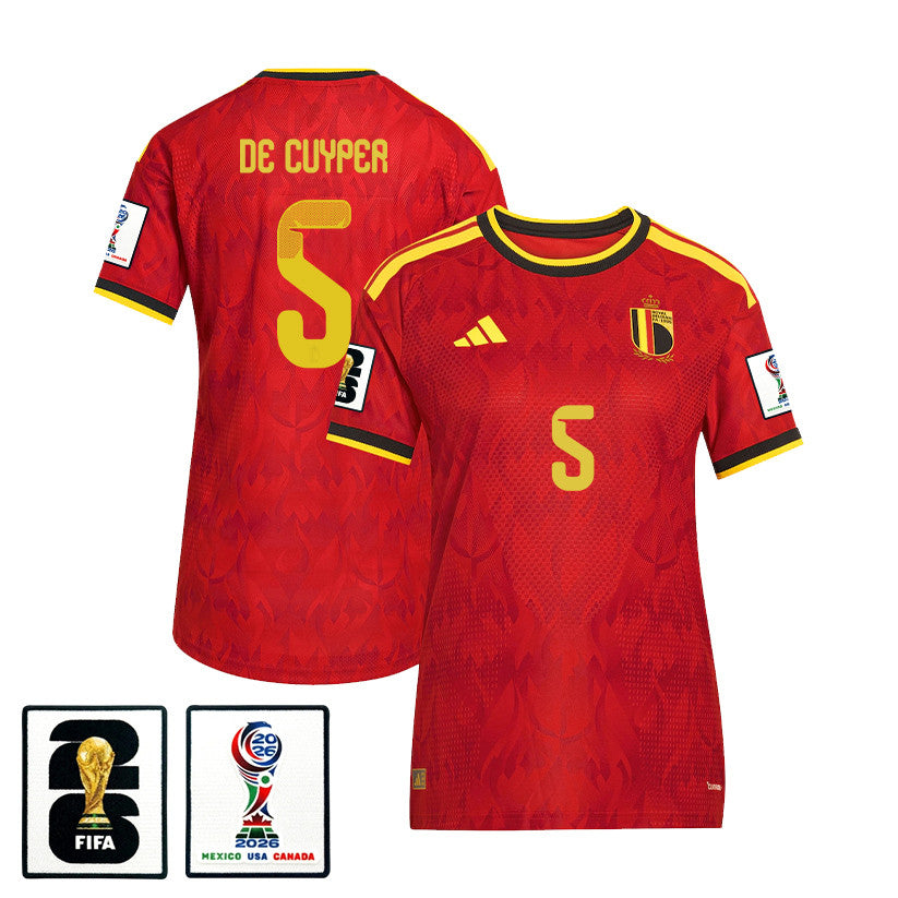 Maxim De Cuyper 5 Women's Belgium National Team 2026 Home Jersey - Red