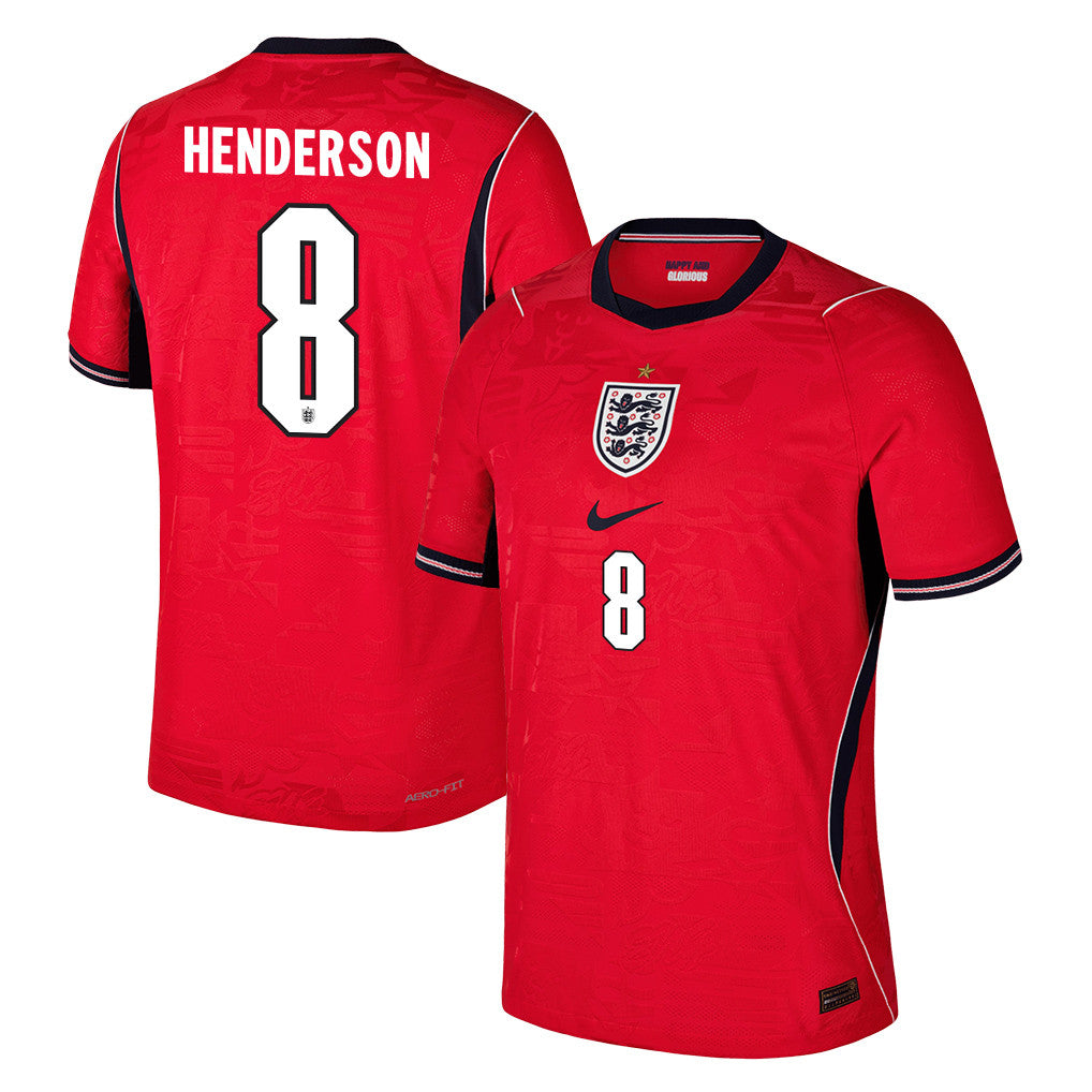 Jordan Henderson 8 England National Team 2026 Away Jersey - Red, Men