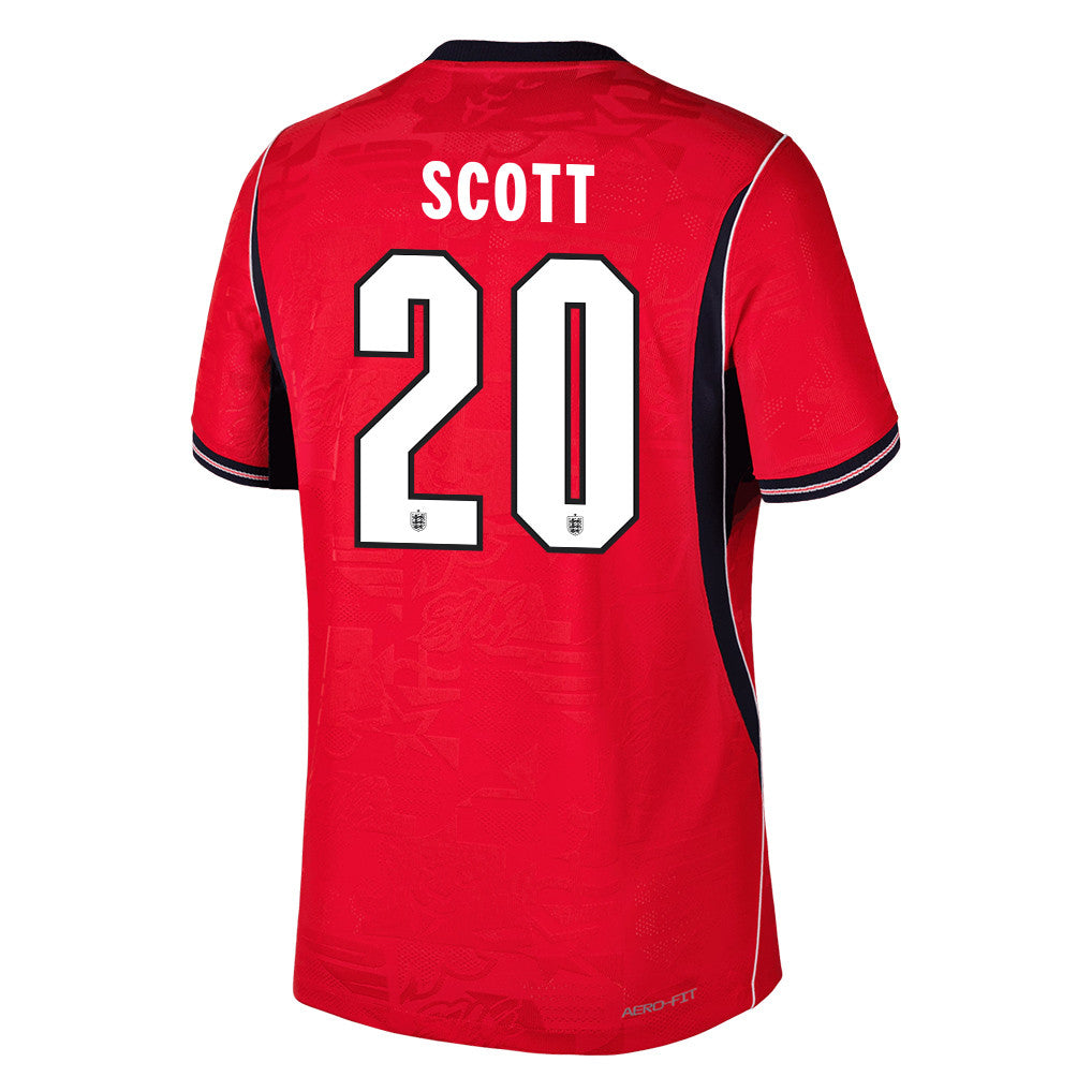 Alex Scott 20 England National Team 2026 x World Cup Patch Away Jersey - Red, Men