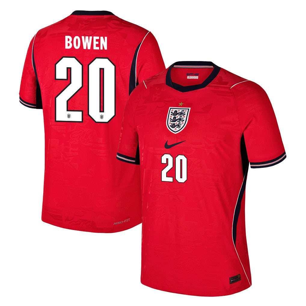 Jarrod Bowen 20 England National Team 2026 Away Jersey - Red, Men