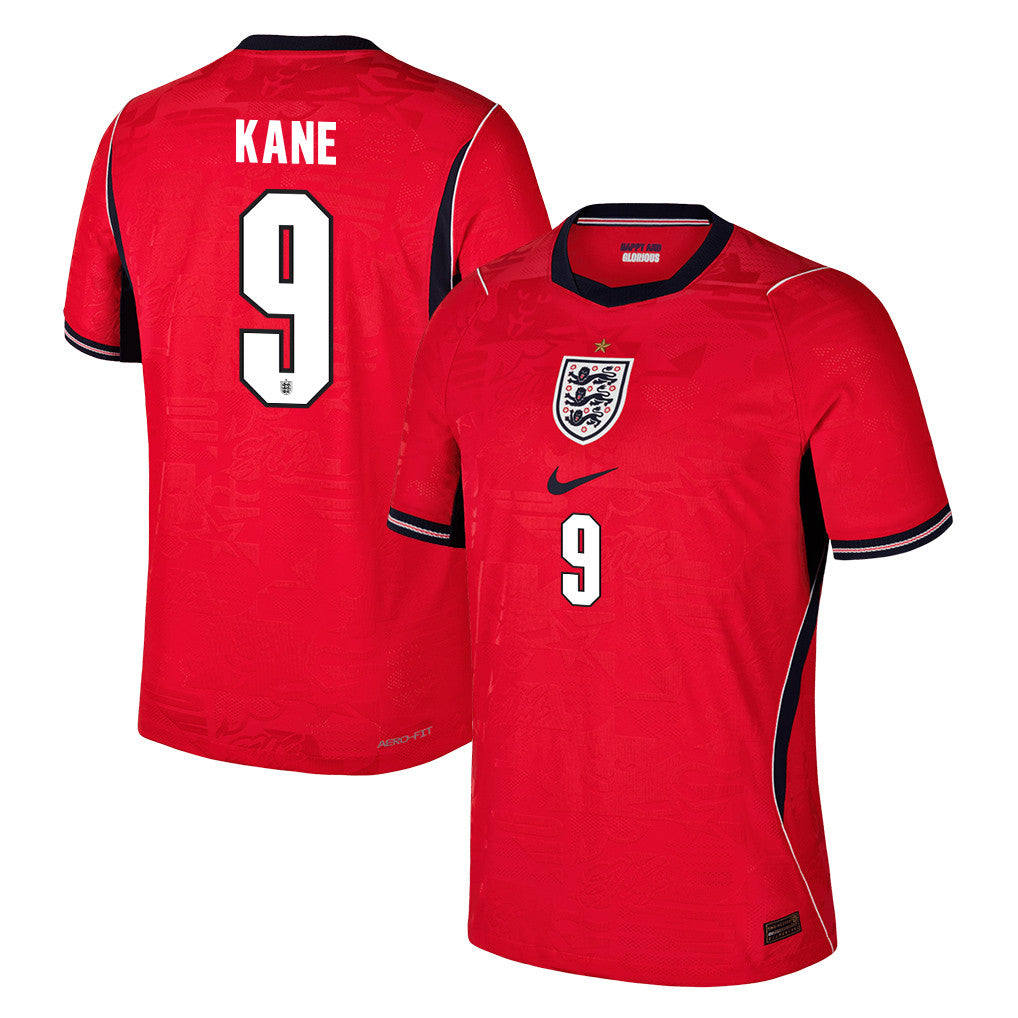 Harry Kane 9 England National Team 2026 Away Jersey - Red, Men